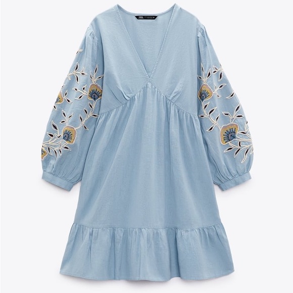 Zara | Dresses | Zara Sky Blue Dress Never Worn | Poshmark